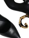 Pantofi cu toc Dolce & Gabbana din piele neagră cu logo - imagine 8