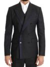 Costum Elegant Dolce & Gabbana Gri cu Puncte Albastre în 3 Piese - imagine 4