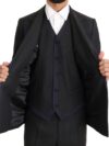 Costum Elegant Dolce & Gabbana Gri cu Puncte Albastre în 3 Piese - imagine 5