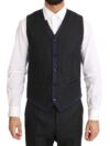 Costum Elegant Dolce & Gabbana Gri cu Puncte Albastre în 3 Piese - imagine 7