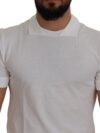 Dolce & Gabbana Tricou Polo Alb din Bumbac Elegant - imagine 3