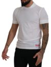 Dolce & Gabbana Tricou Polo Alb din Bumbac Elegant - imagine 4