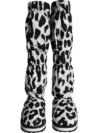 Bocanci sport Dolce & Gabbana negri cu alb cu imprimeu leopard - imagine 2