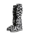 Bocanci sport Dolce & Gabbana negri cu alb cu imprimeu leopard - imagine 3