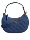 Geantă de umăr din denim cu quilt și piele albastră Versace - imagine 3