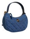 Geantă de umăr din denim cu quilt și piele albastră Versace - imagine 4