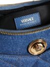 Geantă de umăr din denim cu quilt și piele albastră Versace - imagine 5