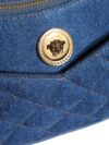 Geantă de umăr din denim cu quilt și piele albastră Versace - imagine 6
