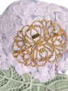 Broșă Dolce & Gabbana cu Hortensii Multicolore din Alamă Aurie - imagine 3